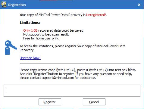 minitool data recovery shows 0 file