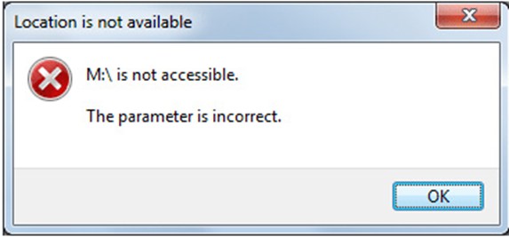 The Parameter Is Incorrect Windows Vista